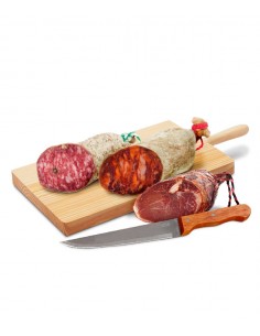 LOTE IBÉRICOS DE CEBO CON TABLA Y CUCHILLO Embutidos