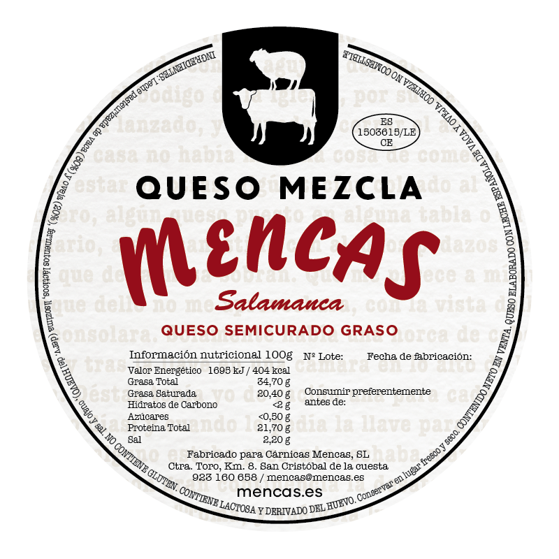 QUESO MEZCLA Quesos Mencas