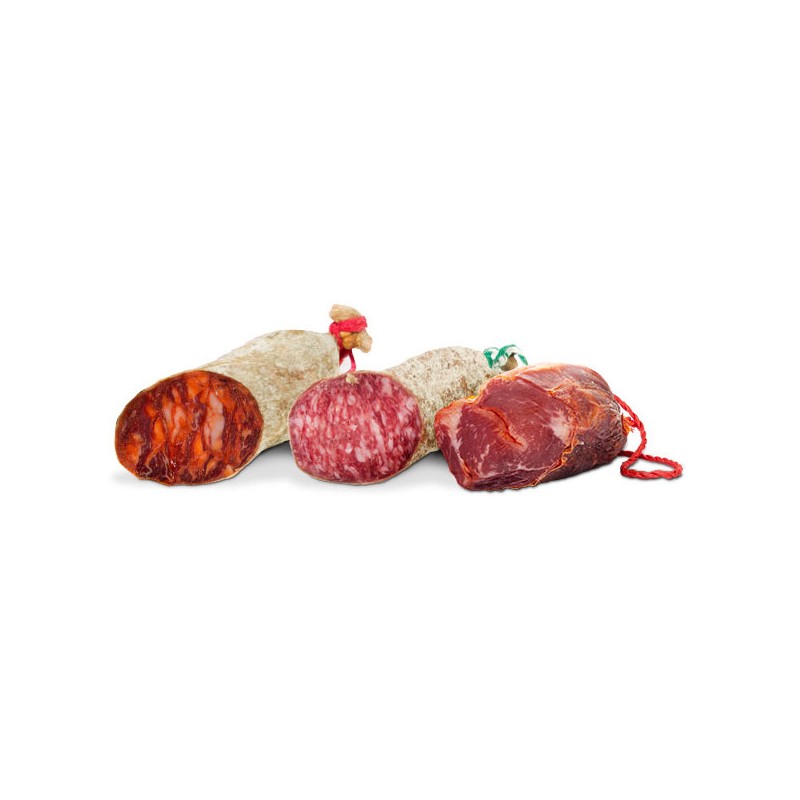 LOTE IBÉRICOS DE BELLOTA 50% IBÉRICO (ROJA) - CON TABLA Y CUCHILLO Embutidos Mencas